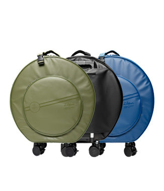 Green, Black, and Blue Zildjian Rolling Cymbal Bags