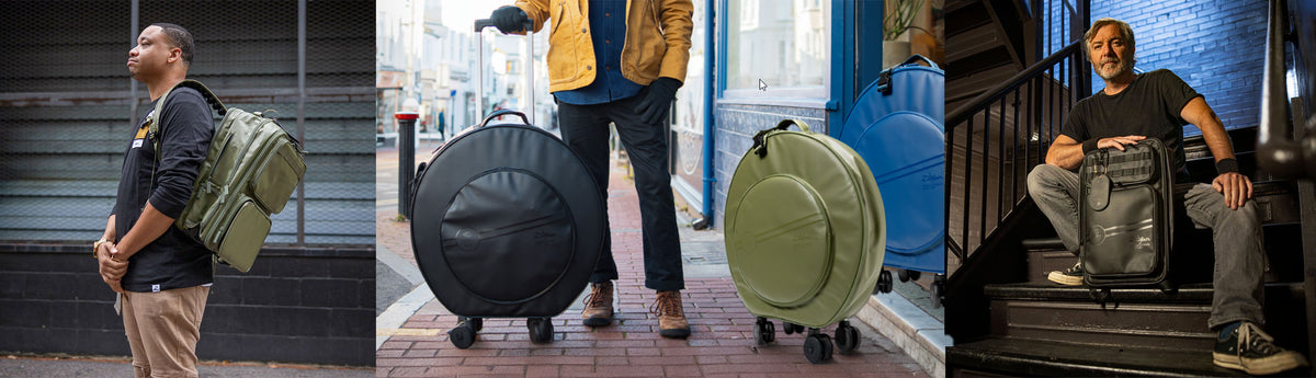 Zildjian touring bags showcased by different Zildjian Artists
